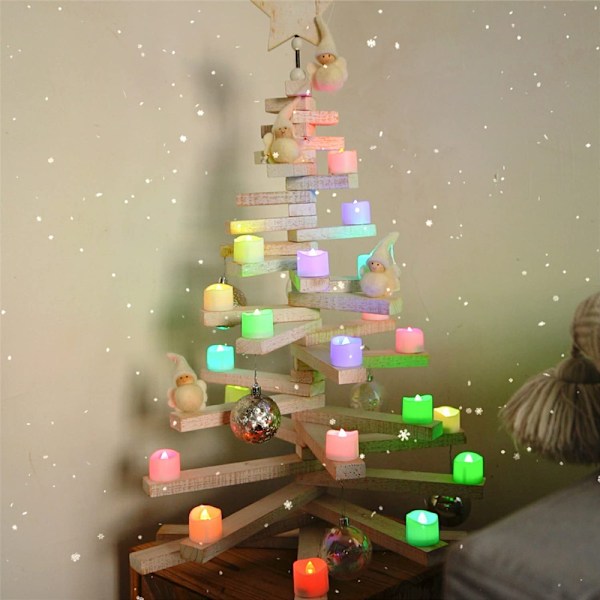 Paristokäyttöiset kynttilät, 24 LED-tealight, liekittömät kynttilät