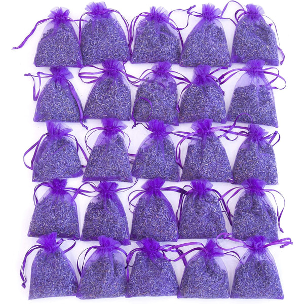Pose med 25 poser Tørret lavendel blomster lavendel poser