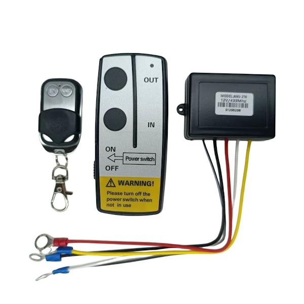 12V Vinsch Trådlös Fjärrkontroll Kit 434MHz 50ft Lång Räckvidd med Indikatorlampa för Lastbil ATV