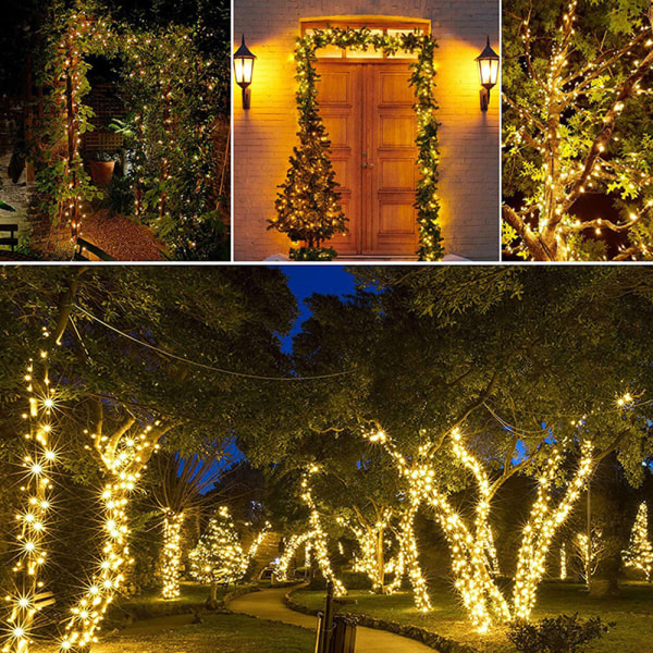 Solar String Lights 72ft 200 LED 8 Pattern Fairy Lights for Gard