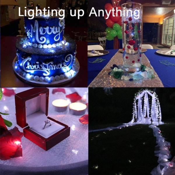 100 stk. Multicolor LED Ballonlys, Blink Rund Mini Tiny Led