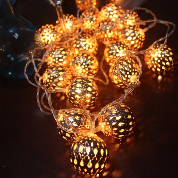 Marokkanske Globe String Lights USB 8 Tilstand 24ft 50 LED Rosaguld De