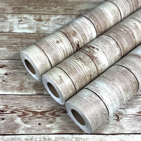 Blå dröm träådringseffekt tapet vintage kontaktpapper