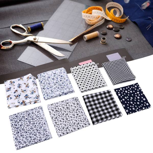 50x50cm 8 stk Distinctive trykt mønster bomullsstoff stoff DIY søm håndverk prosjektmateriale