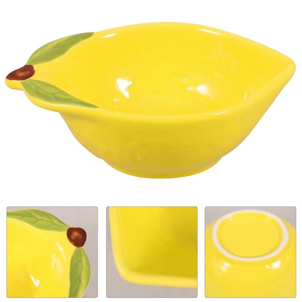 Keramisk citron-tema tallerken til opbevaring 1 stk. køkken dessert serveringsfad