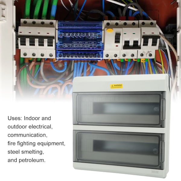 Ulkoilmakäyttöön sopiva vedenpitävä elektroninen jakolaatikko, katkaisija, suojus, pinta-asennus, teräksen sulatukseen, 36-tie, 37x37x11cm/14.6x14.6x4.3in