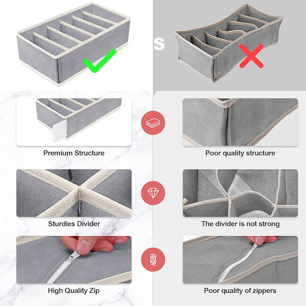 Foldbar skuffeorganisator i non-woven stof til opbevaring