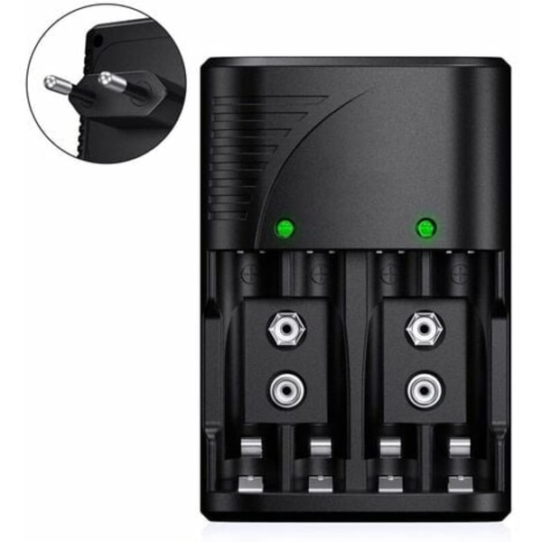 Universal AA/AAA/9V Batterioplader, Hurtigoplader 6802 til AA/AAA NI-MH eller 9V Genopladelige Batterier med LED-indikator, 100-240V Verdensspænding