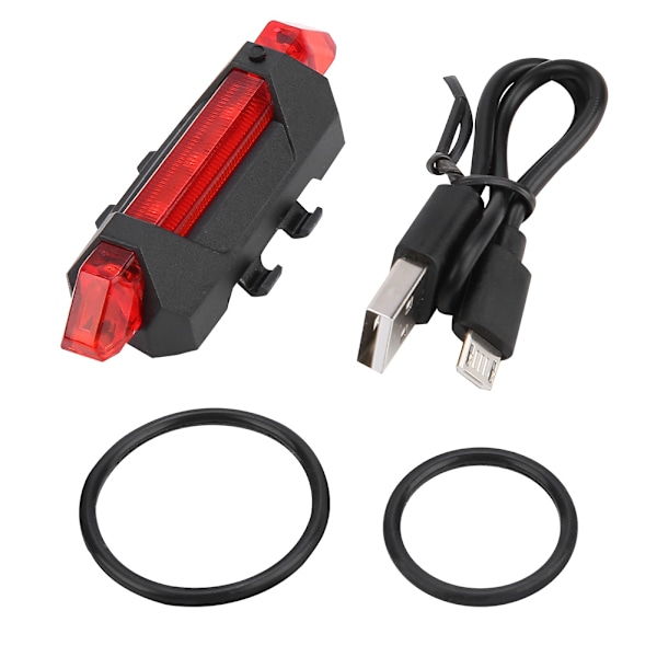 Bærbar USB genopladelig cykel baglygte bag sikkerhedsadvarselslys superlys