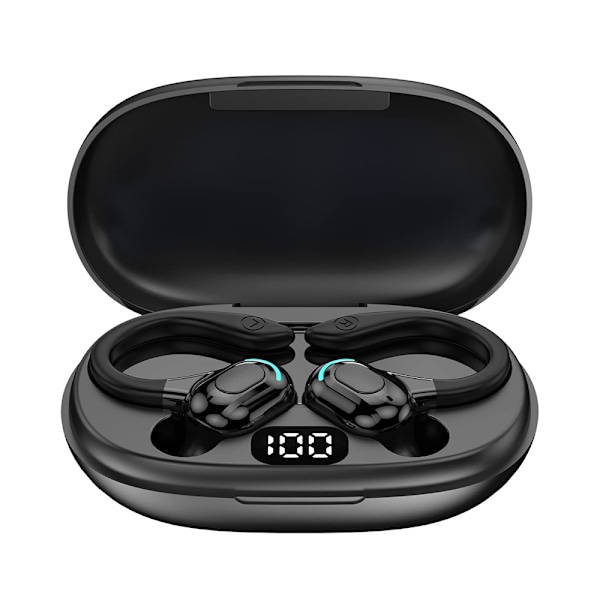 Langattomat nappikuulokkeet, urheilun Bluetooth 5.3 -kuulokkeet, Bluetooth-nappikuulokkeet mikrofonilla, syvä basso, langattomat korvan sisäiset melunvaimennusnappikuulokkeet, korvakoukut