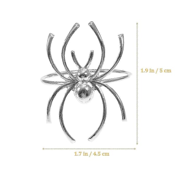 Sølv Edderkop Design Legering Servietringe 6 Stk Halloween Servietholdere til Dekoration