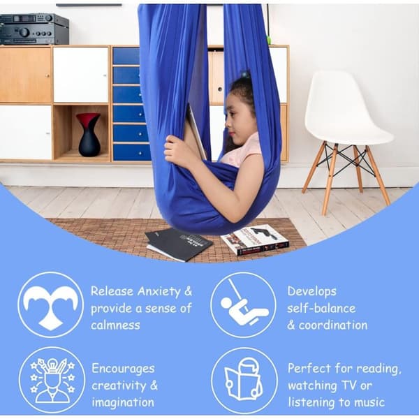 Rnemitery – Terapeutisk Sensorisk Gunga 100 x 280 cm – 80% Polyester Stretchtyg – Väggfäste Ingår – För Barn och Vuxna