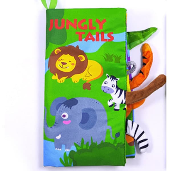 Bokleke, \"rør og føl\"-bok i knitrende stoff, egnet for tidlig utviklingsinteraksjon for gutter og jenter, \"Forest Edition\"