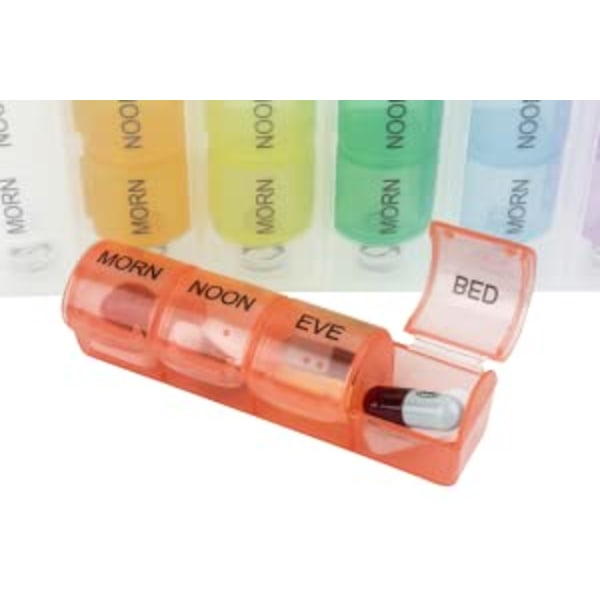 bärbar Single Box Pop-Up Weekly Pill Organizer