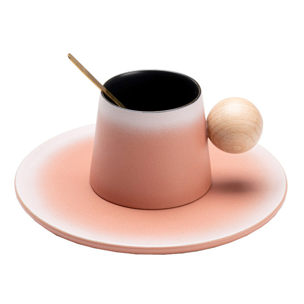 200 ml kaffekopp, kaffekoppset med fat, lämplig för familj, kafé, fest.