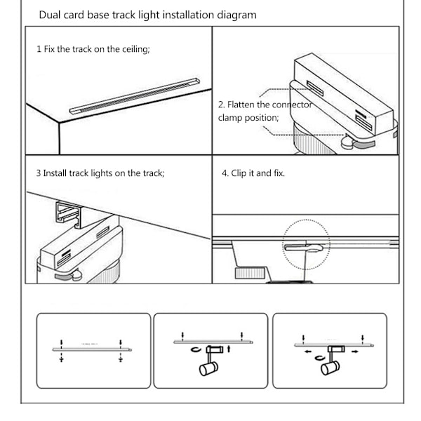 Drejelig LED Spor Downlight Lampe til Bar Kaffebar Shoppingcenter AC85-265V 12W Sort 12W