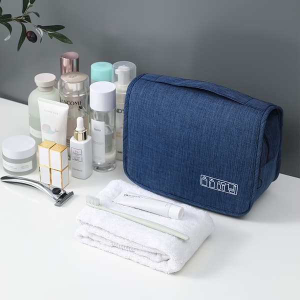 Wall-mounted toiletry bag with hanging hook polyester Blue Blue Svart 134