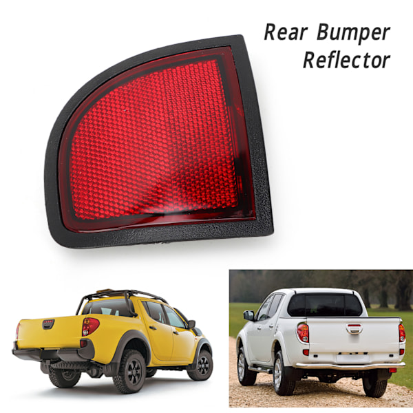 Bakre støtfangerreflektor Rød støtfanger bakside reflektorpanel erstatning for Mitsubishi L200 Triton ML MN 2005 til 2015 Høyre 8355A016