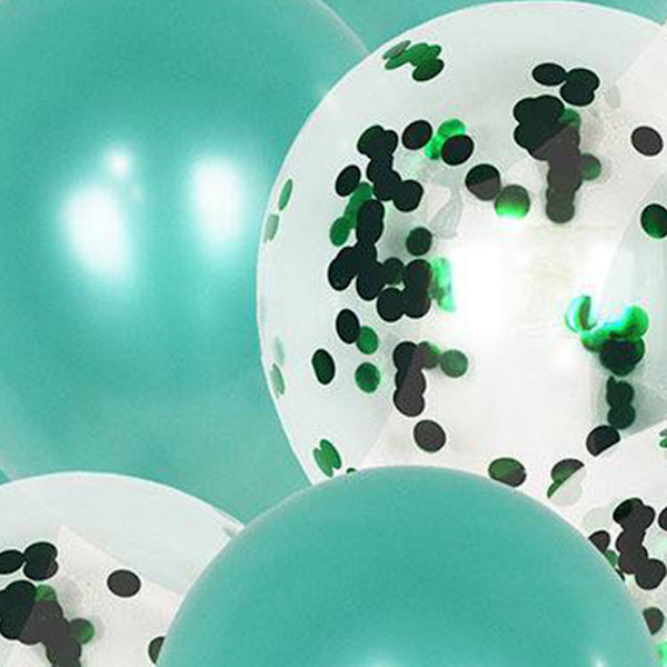 60 stk. 12 tommer, perlemorsfarvede balloner + ballon med pailletter | Lat