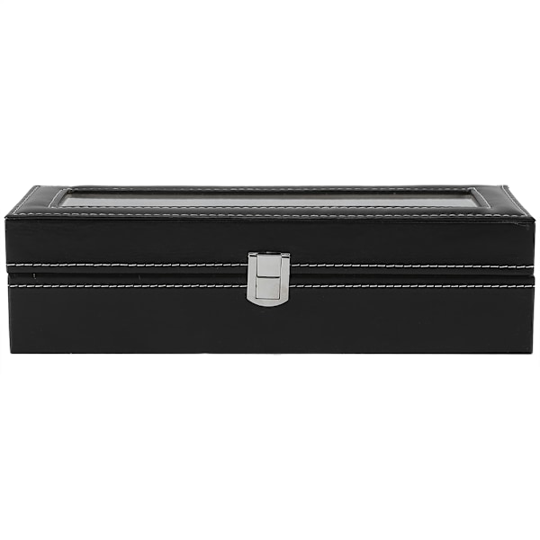 Lyxig Klockbox, Vattentät & Mjukt Foder, Klar Glaslock För Enkel Visning, Gåva Till Nära Och Kära, 6 Fack Med Avtagbara Kuddar