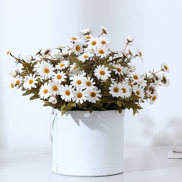 2 pak kunstige blomster, kunstige margueritblomster i løs vægt