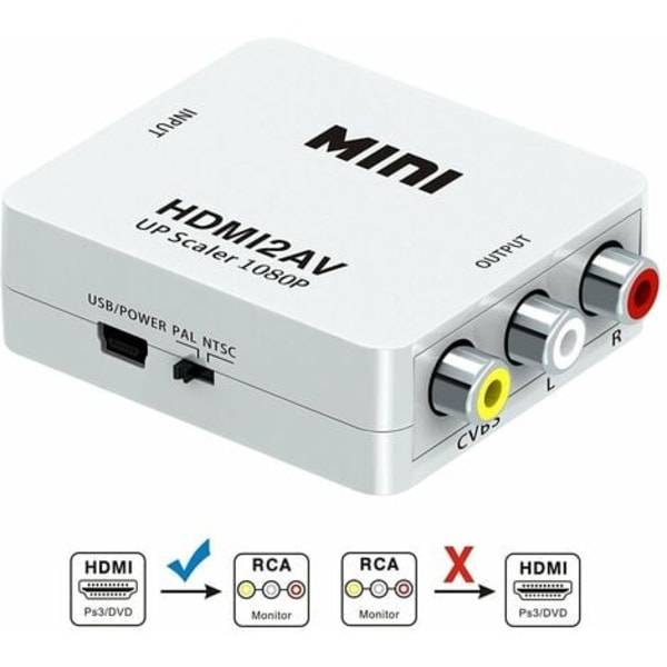 HDMI-AV-muunnin HDMI2AV HDMI-RCA HDMI-kytkin 1080P