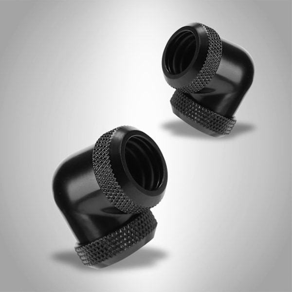 14mm OD DIY Twist 90 Graders Vinkel Dubbel Hård Rör Rör Anslutning Vatten Vätskekylning Svart