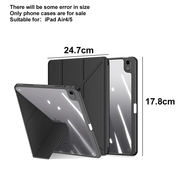 Kotelo yhteensopiva iPad Air4/5 10.9, irrotettava black