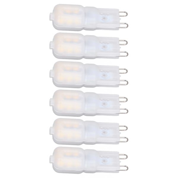 G9 LED-lampa 6-pack, Miljövänlig 3W (Motsvarar 25W Halogen), 3000K Mjukt Varmvitt, Ej Dimbar, Snabb Värmeavledning, Internationell Standard