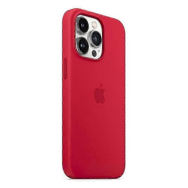 Flytende silikon bakdeksel til iPhone 14 Pro kompatibel med MagSafe med Pop Socket Red
