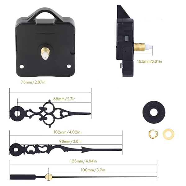 Højmoment Quartz Urværk Udskiftning DIY Urværk Kits til Ur Reparation Udskiftning