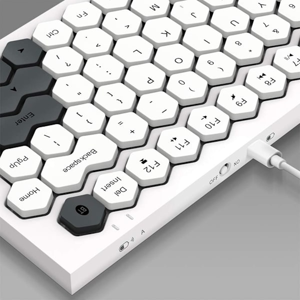 Bluetooth tangentbord, trådlöst tangentbord för multi enheter med sexkantstangentkapsel, uppladdningsbar Bluetooth 5.1 & trådbunden version, kompatibel med