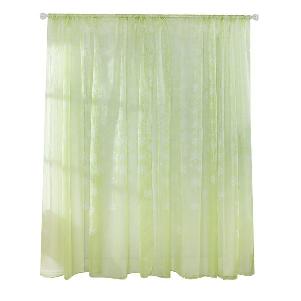 Frugt Grøn  Snefnug Mønster Transparent Trykt Vindue Gardin Voile Sheer Paneler til Soveværelse Stue