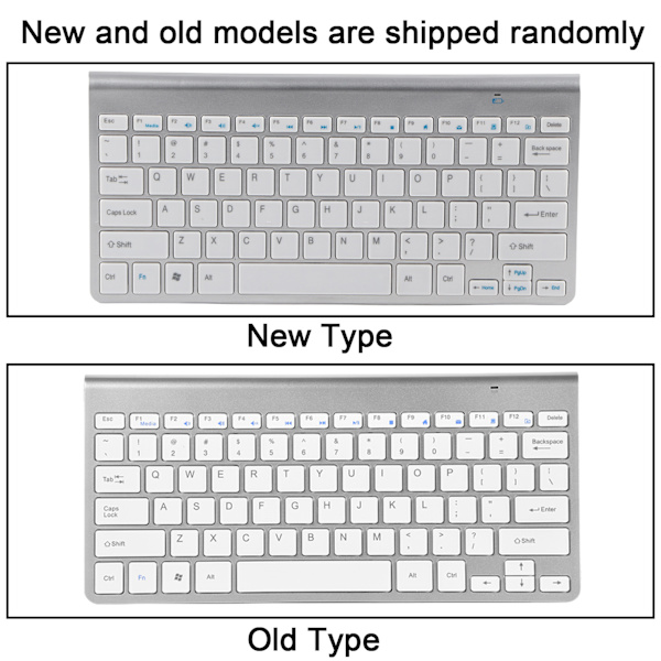 Smal 2,4 GHz trådlöst tangentbord och mus-kit för stationär dator och bärbar dator, silver