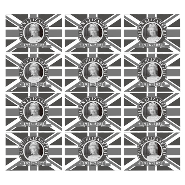 Drottning Elizabeth II handviftande flagga 14cm x 21cm Mini Hand Held F