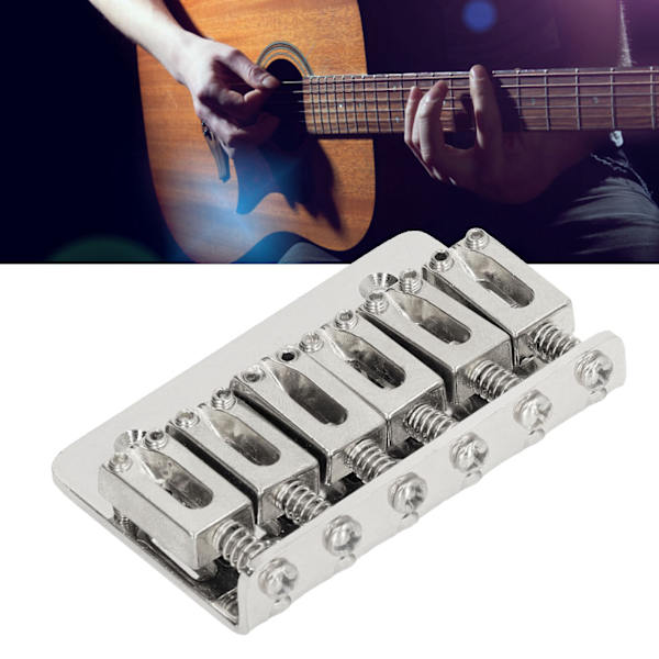 6-strängad Gitarr Fast Sadelbro Hardtail Top Loader Järn Elektrisk Gitarr Sadelbro Ersättning Silver