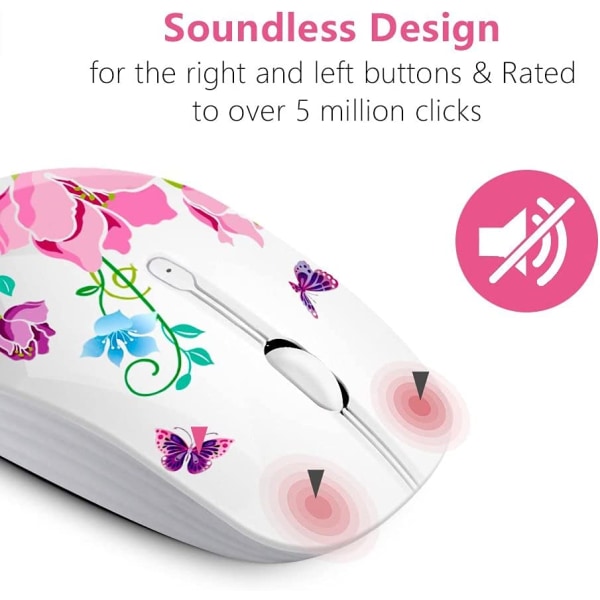 Trådløs mus med mindre støy, bærbare mobile optiske mus