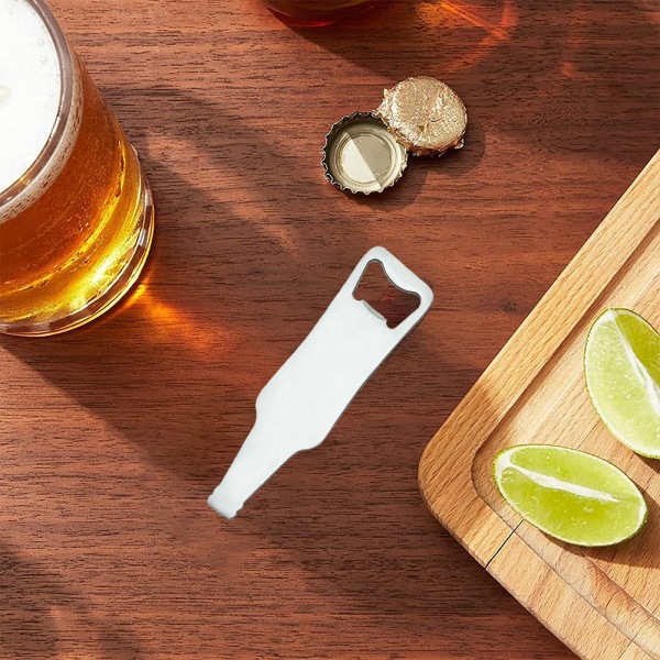 Flat flaskeåpner i rustfritt stål for bartender