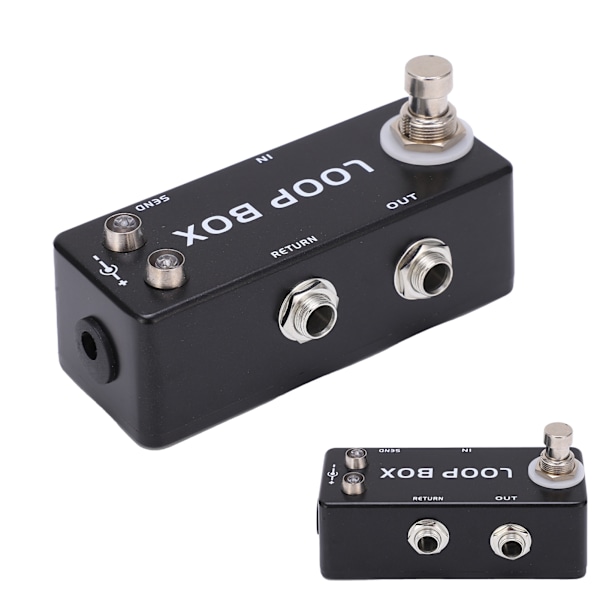 Gitarr Loop-effektpedal Metall Svart Mini Pedal True Bypass Kanalval för Elektrisk Bas