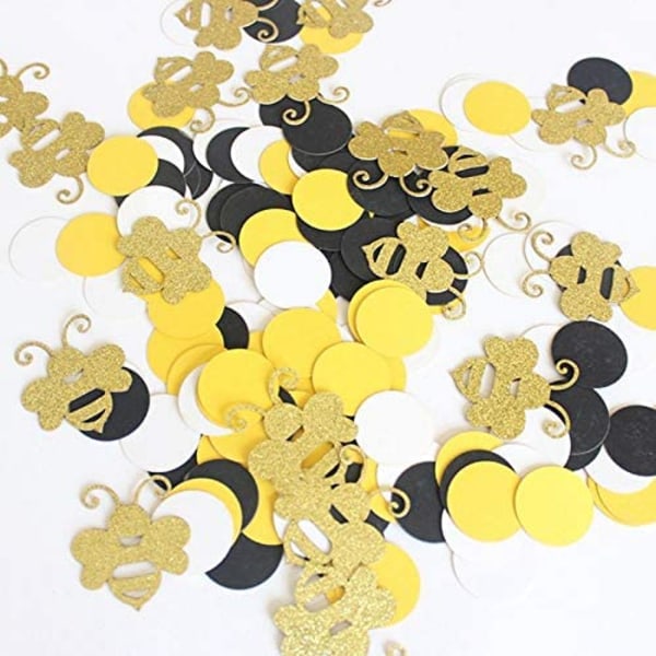 360 stykker Bee Confetti Gold Glitter Bee Confetti Yellow Black C