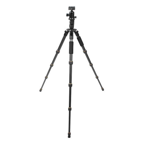 ZOMEI Q666C Kolfiber Svart Portabel Rese Monopod Kulhuvud Stativ för DSLR Digitalkamera