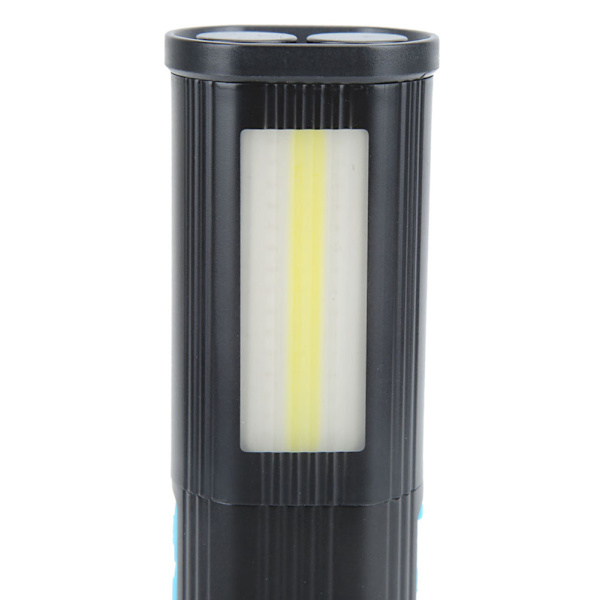 Super Ljus Utomhus LED Ficklampa Vattentät USB Laddningsbar Zoombar för Camping Picknick Klättring svart