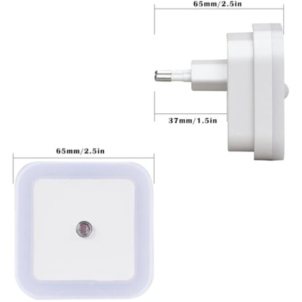 Sæt med 6 natlamper, Bevægelsessensor, LED, 40 lm, 0,5 W, Hvid