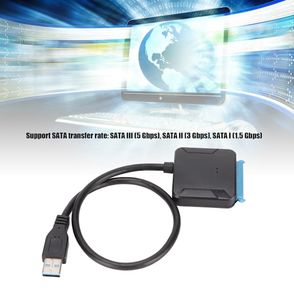 SATA till USB Adapterkabel Lättvikt Liten Storlek SATA till USB Kabel för 2.5/3.5 Tums Hårddisk 110 Till 240V EU-kontakt