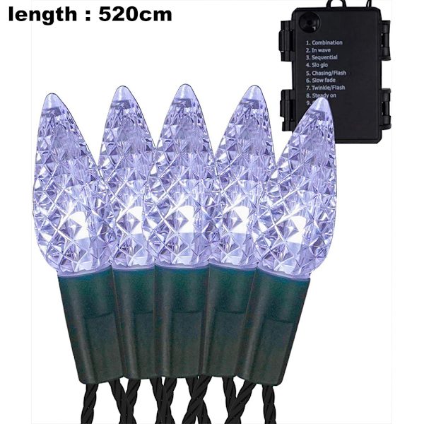 Strawberry Outdoor Decorative Lights, 50LED Christmas Garden Lig white