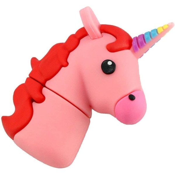 32GB USB 3.0 U Disk Pink Cute Unicorn Cartoon Animal Rainbow Horse Memory Stick Thumb U Disk Data Storage Graduation School Gift