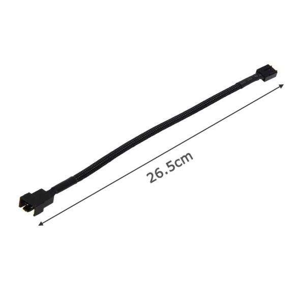 Gebildet 10 kpl 4-pin PWM-tuulettimen jatkokaapeliliitin Koteloitu punotut hihat Jatkokaapeli Tuuletin Uros naaras (26,5 cm)