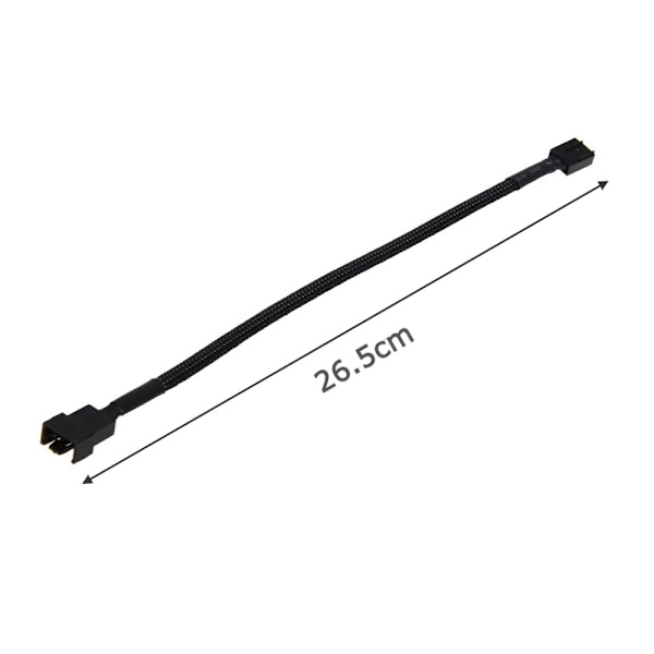 Gebildet 10 stk 4-pin PWM vifteforlengelseskabelkontakt med flettet hylseforlengelsesviftekabel hann til hunn (26,5 cm)