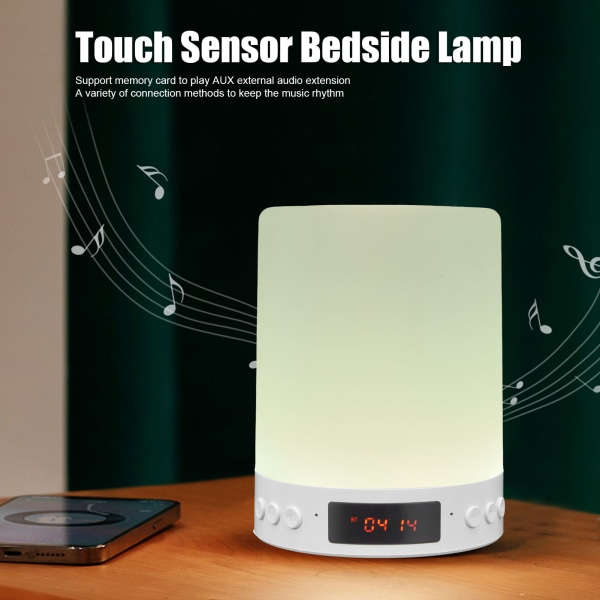 Yövalo Bluetooth kaiutin Kannettava langaton värikäs kuvio 3 nopeudella himmentävä sängyn vieressä oleva musiikkipöytälamppu