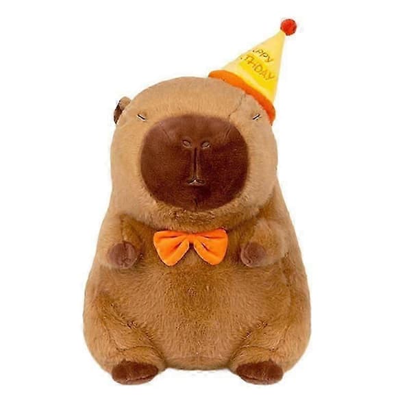 Suuri pehmeä kapybara-pehmolelu sohvan koristeeksi 30 cm with Hat 33cm